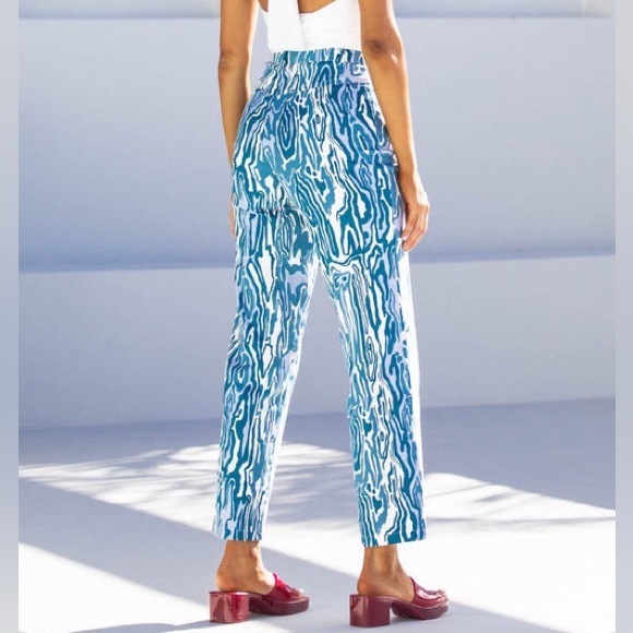 Beginning Boutique women sz 8 Y2k Havana Lace Up Pants Blue - Picture 2 of 10